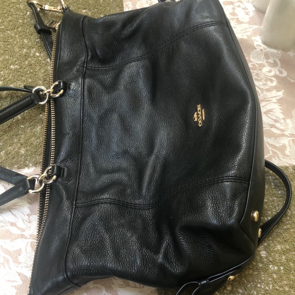 Black leather coach bag - Picture 4 of 5